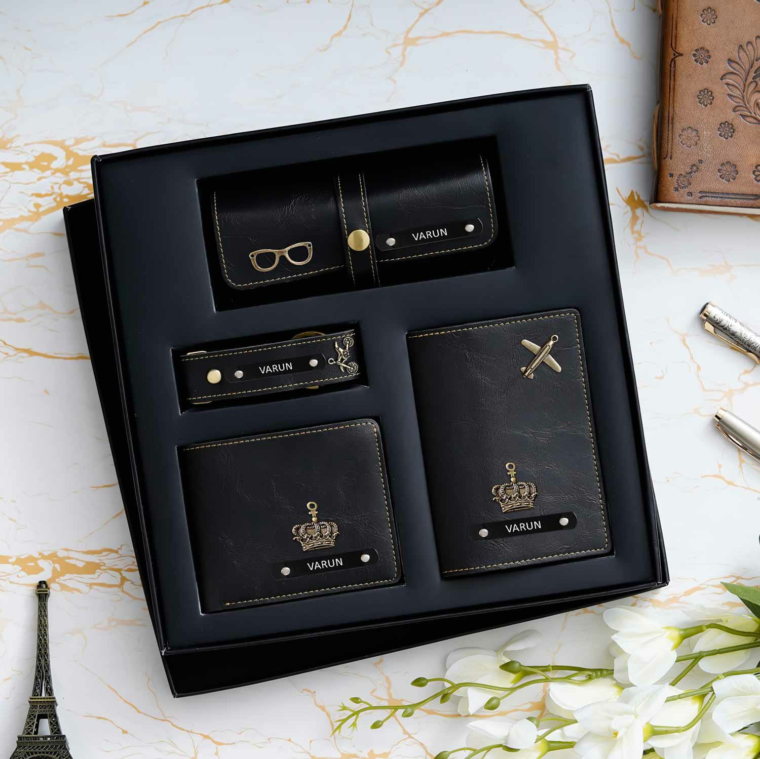 Personalised Premium Imported Leather Set of 4 for Men's - The Gifting Era