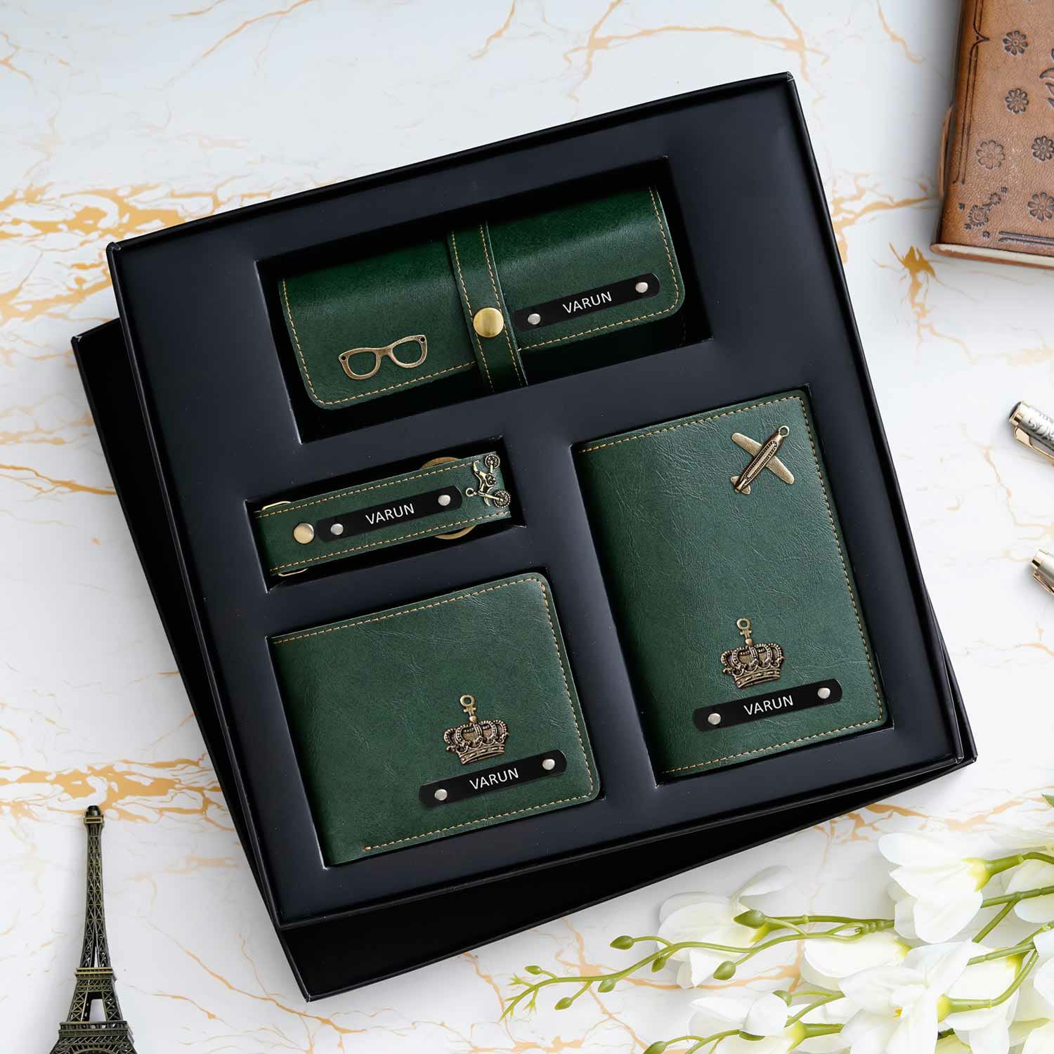 Personalised Premium Imported Leather Set of 4 for Men's - The Gifting Era