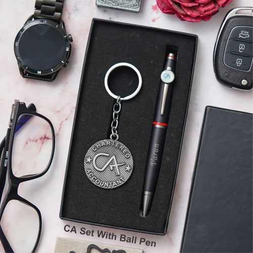 Personalised Professional Doctor, Advocate, & CA - Roller, Ball Pen & Keychain Set - The Gifting Era