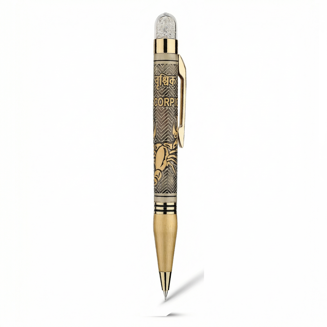 Personalised Scorpio Zodiac Engraved Premium Metal Twist Ball Pen with Crystal Top