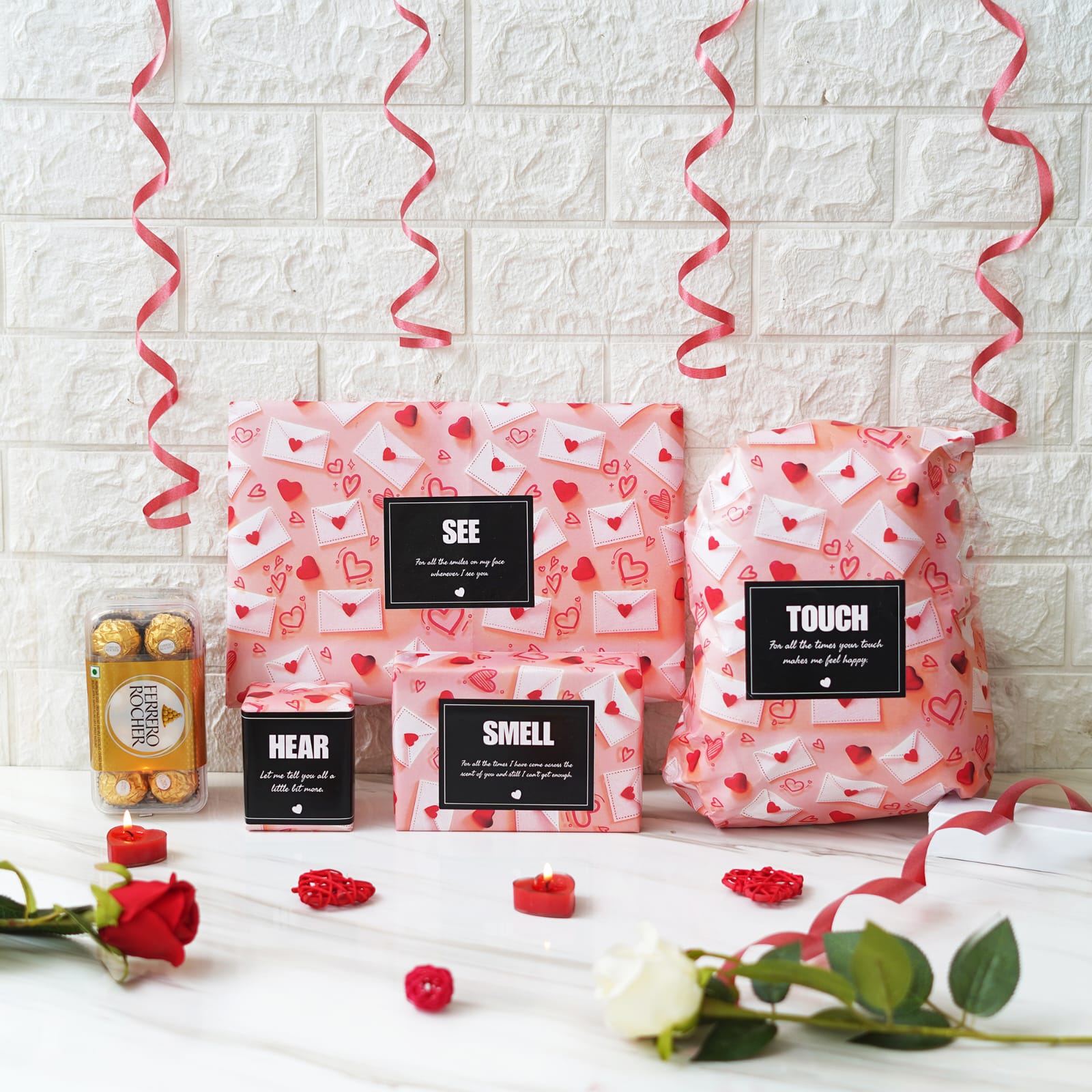 Personalised Ultimate 5 Sense Valentines Gift Hamper - Best Valentines Gift - The Gifting Era 
