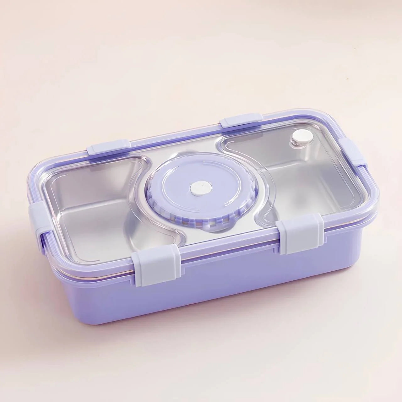 Personalised 3 Compartment Stainless Steel Bento Leakproof 750 Ml Lunch Box with Steel Spoon & Chopstick