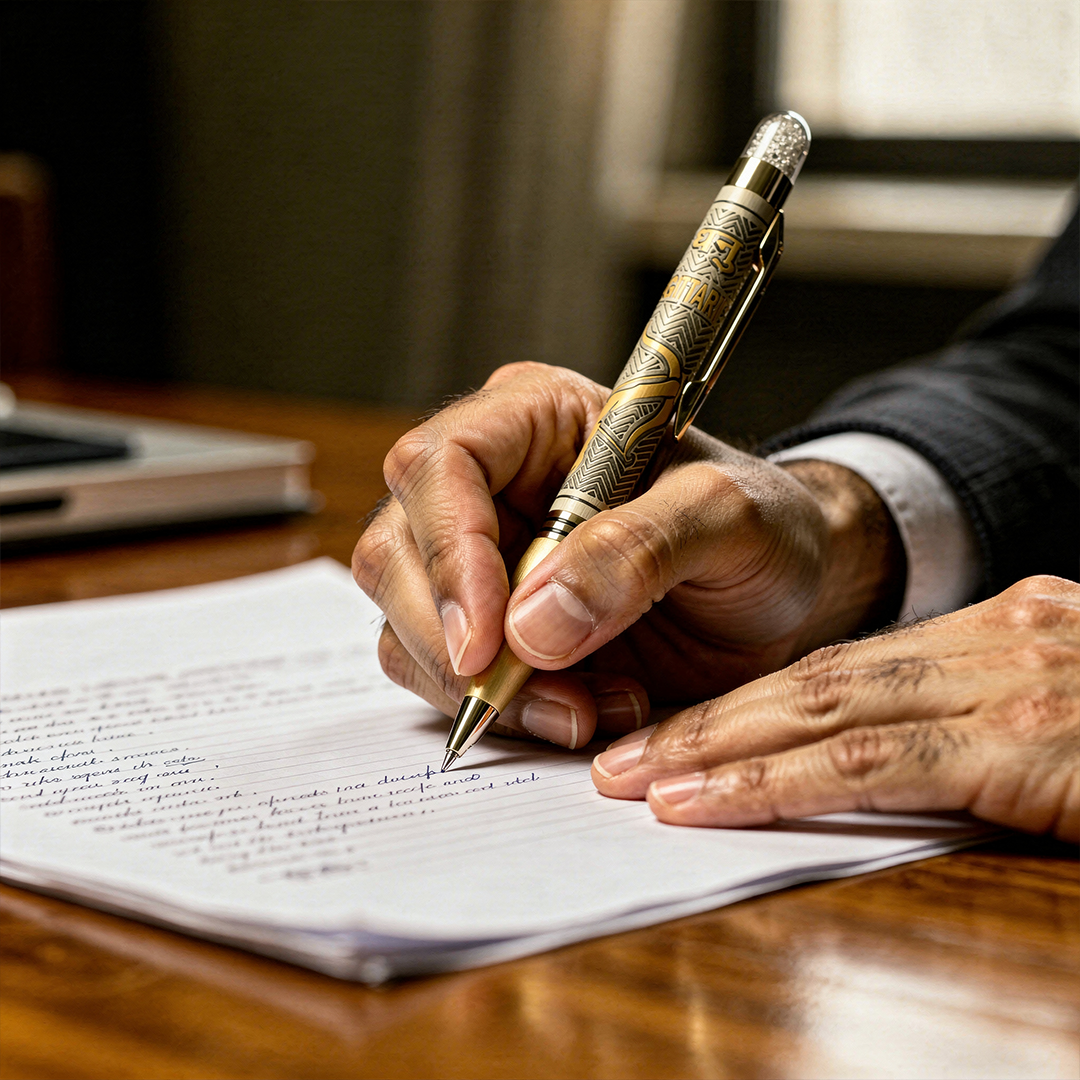 Personalised Sagittarius / धनु Zodiac Engraved Premium Metal Twist Ball Pen with Crystal Top - The Gifting Era