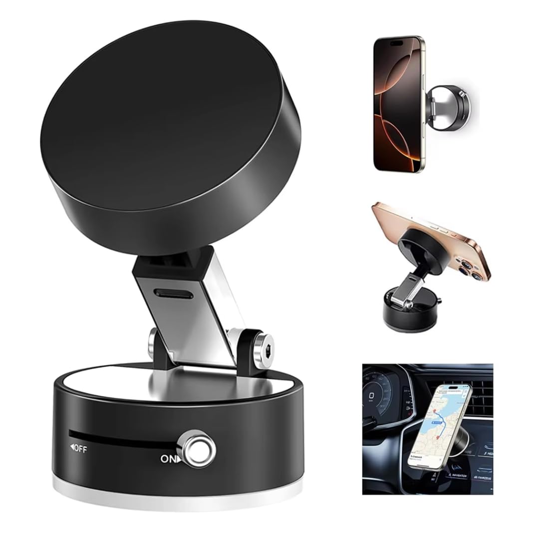 Smart Foldable Ultra Magnetic Vacuum 360° Mobile Holder for Car, Outdoors & Indoors