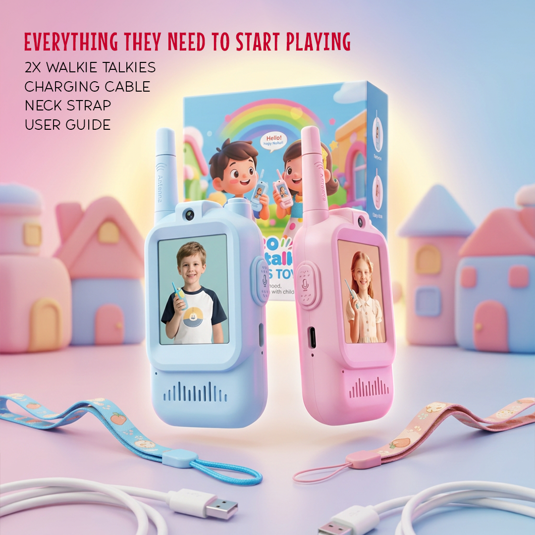 Kids Smart Video Walkie Talkie - HD Camera, Voice Changer, & Screen Display - The Gifting Era