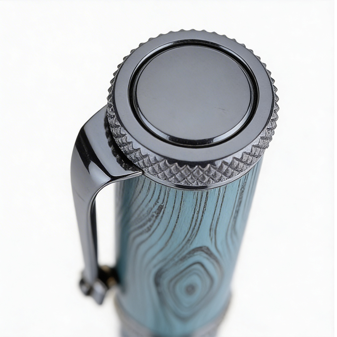 Woodwright Limited Edition Wooden Textured Metallic Fountain Pen - Royal Imperial Blue - The Gifting Era