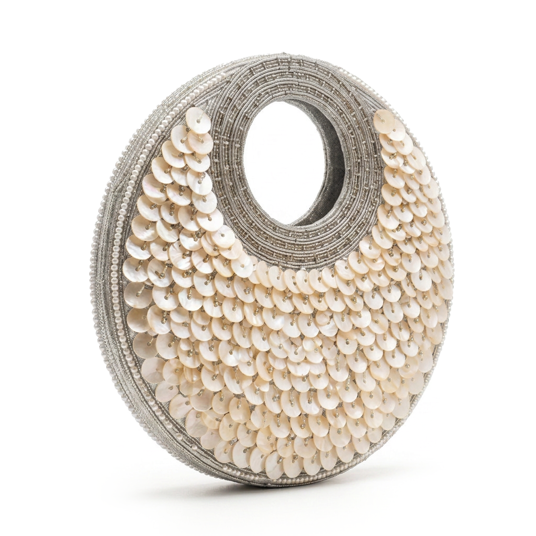 Selene Crescent Moon Bag | Platinum Pearl | Limited Edition Luxury By The Gifting Era - The Gifting Era