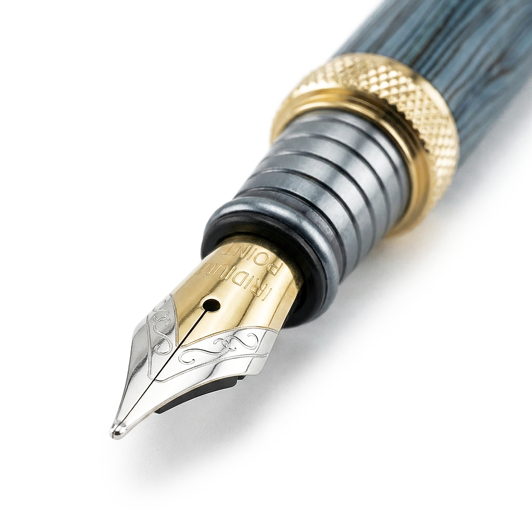 Personalised Woodwright Limited Edition Wooden Textured Metallic Fountain Pen - Set of 4 Fountain Pens - The Gifting Era