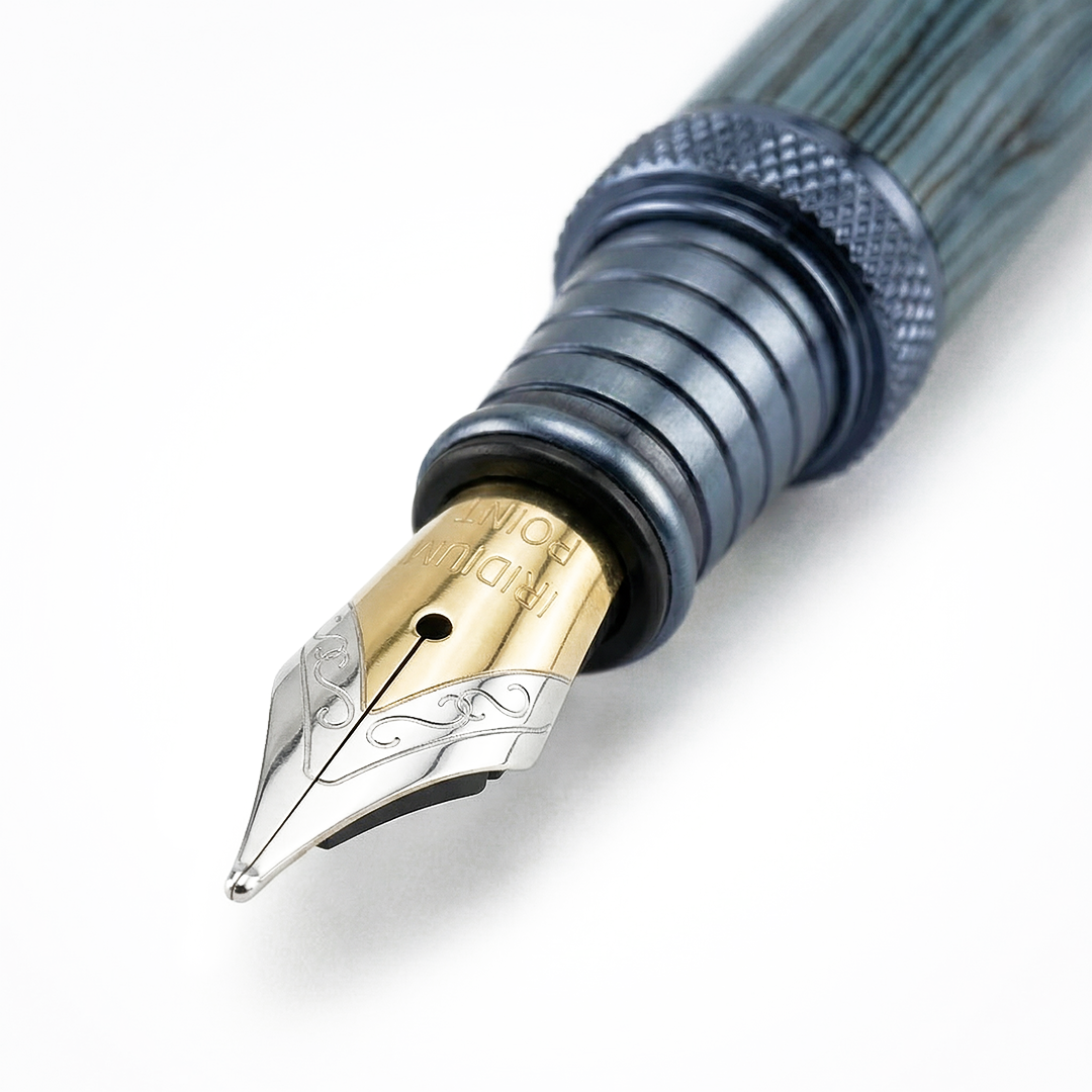 Personalised Woodwright Limited Edition Wooden Textured Metallic Fountain Pen - Set of 4 Fountain Pens - The Gifting Era