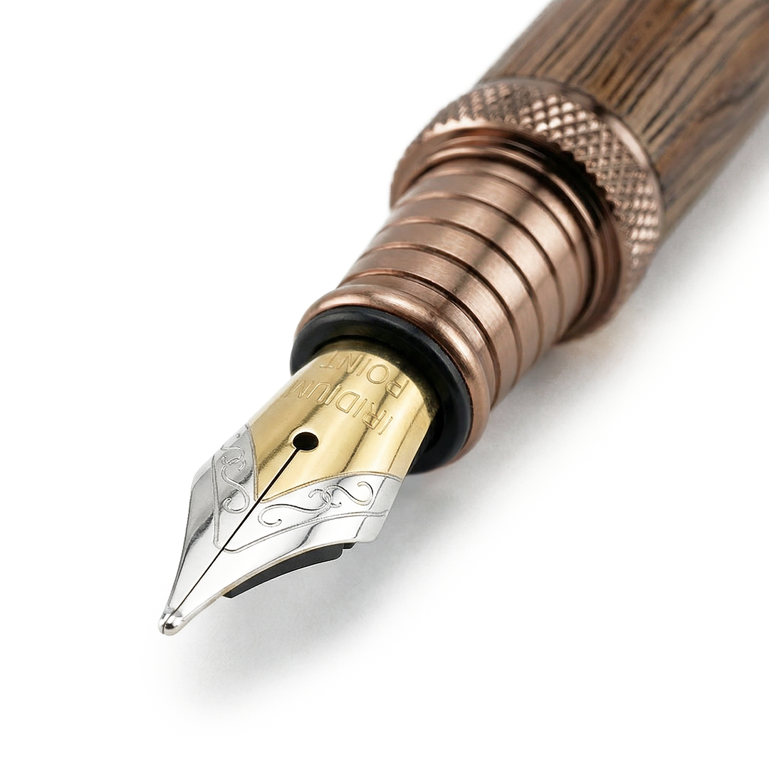 Personalised Woodwright Limited Edition Wooden Textured Metallic Fountain Pen - Set of 4 Fountain Pens - The Gifting Era