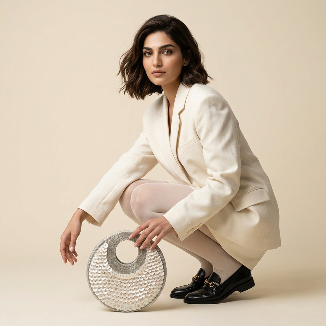 Selene Crescent Moon Bag | Champagne Moon | Limited Edition Luxury By The Gifting Era - The Gifting Era