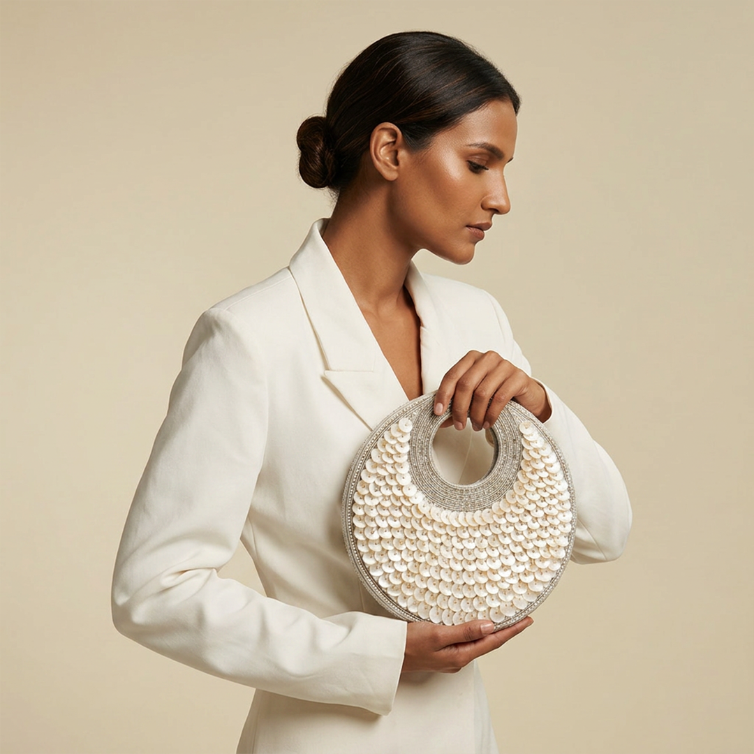 Selene Crescent Moon Bag | Champagne Moon | Limited Edition Luxury By The Gifting Era - The Gifting Era