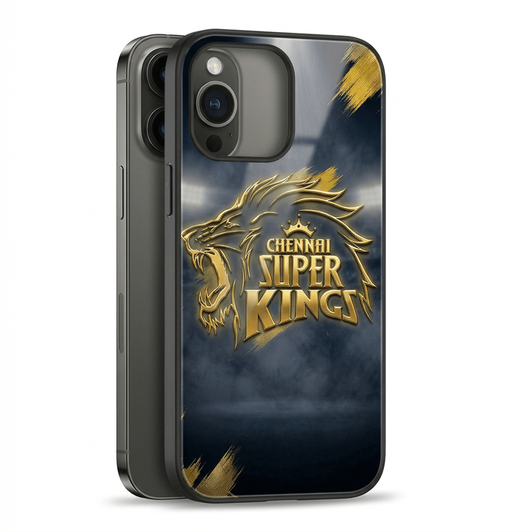 CSK Golden Lion Black - IPL Edition Metallic Glossy Finish TPU 360° Protection Phone Case - The Gifting Era
