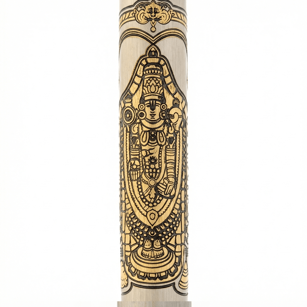 Divine Energy Sacred God Engraved Metal Roller Pen with Rudraksh Bead Embed - Set of 6 Premium Pens - The Gifting Era