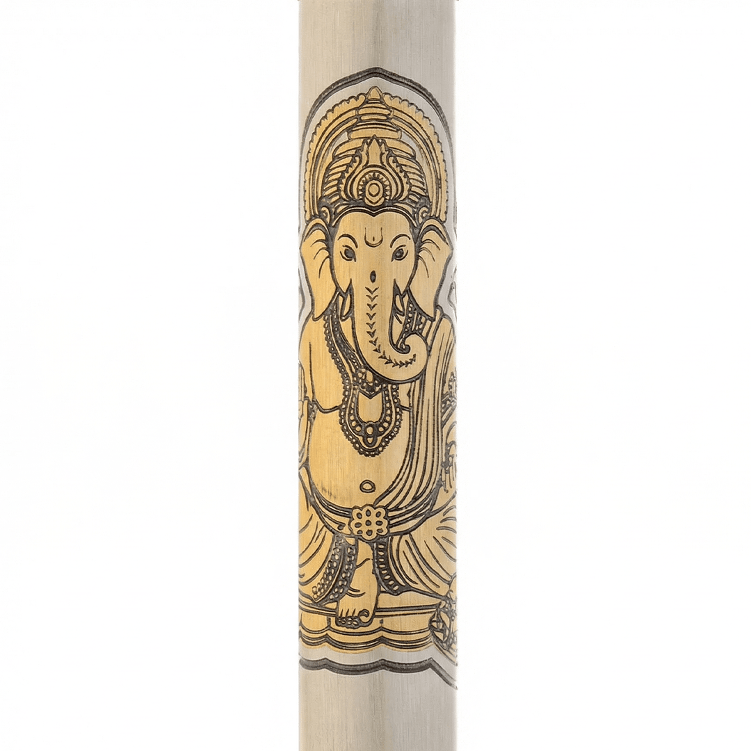 Divine Energy Sacred God Engraved Metal Roller Pen with Rudraksh Bead Embed - Set of 6 Premium Pens - The Gifting Era
