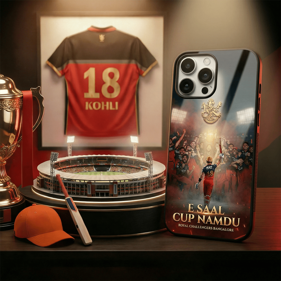 E Saal Cup Namdu — RCB Champions - IPL Edition Metallic Glossy Finish TPU 360° Protection Phone Case - The Gifting Era