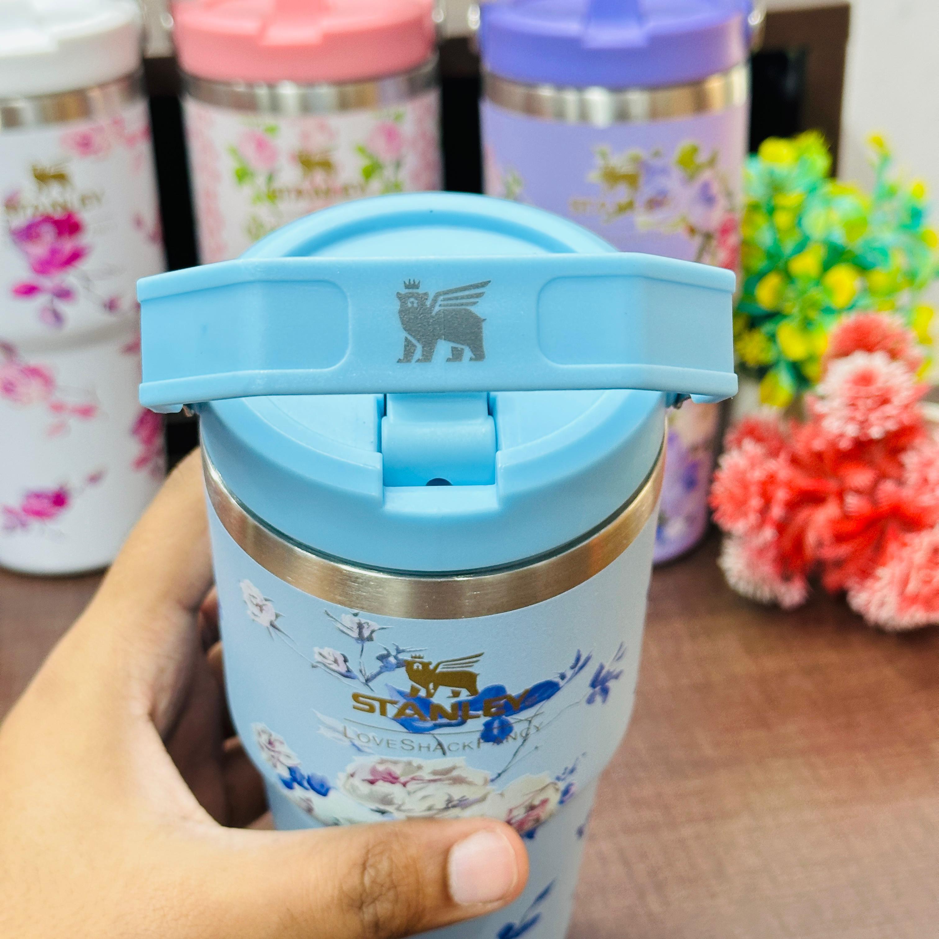 Personalised Stanley Floral Sipper Vacuum Tumbler with Handle - 600 ML