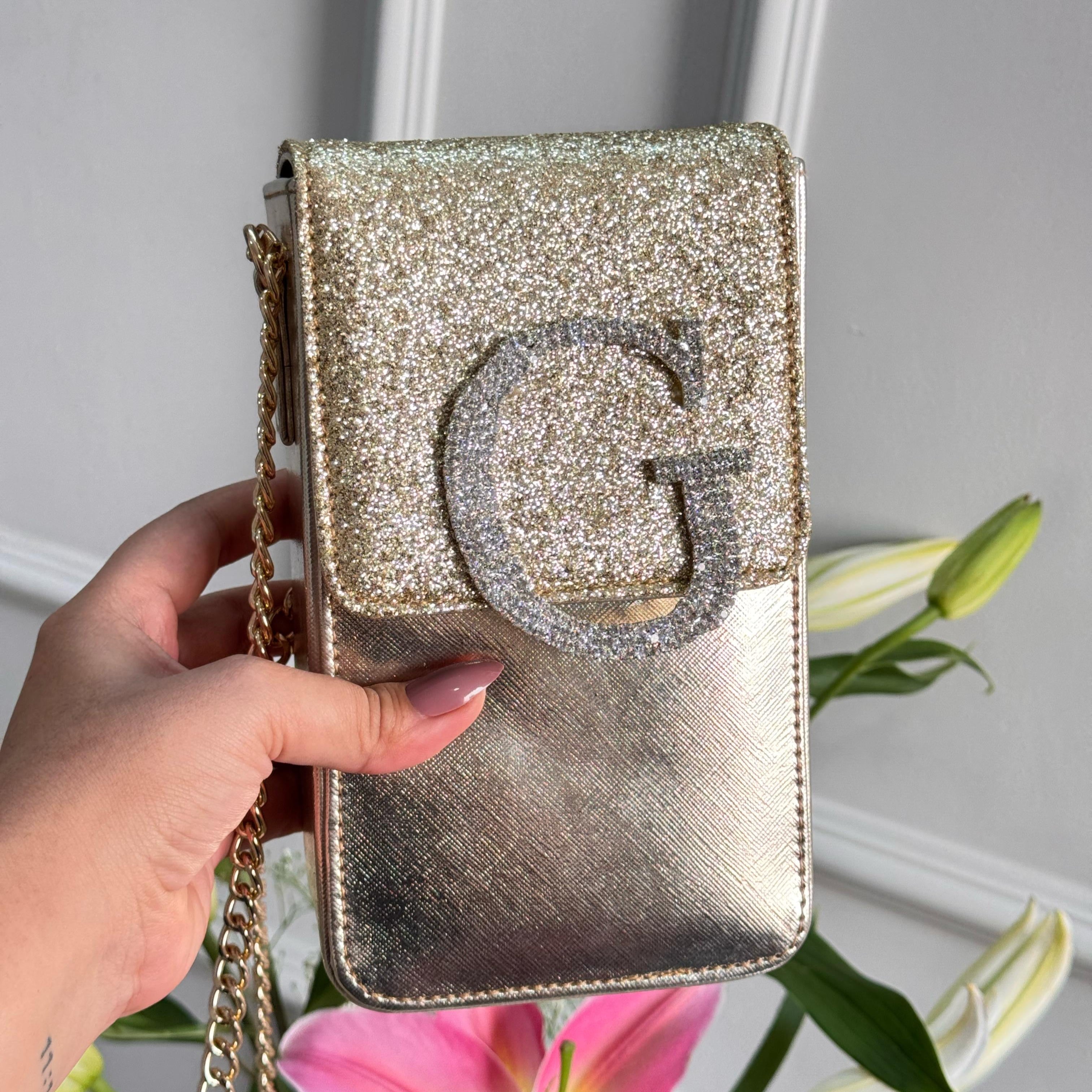 Personalised Premium Glitter Luxe Monogram Initial Crossbody Sling Bag