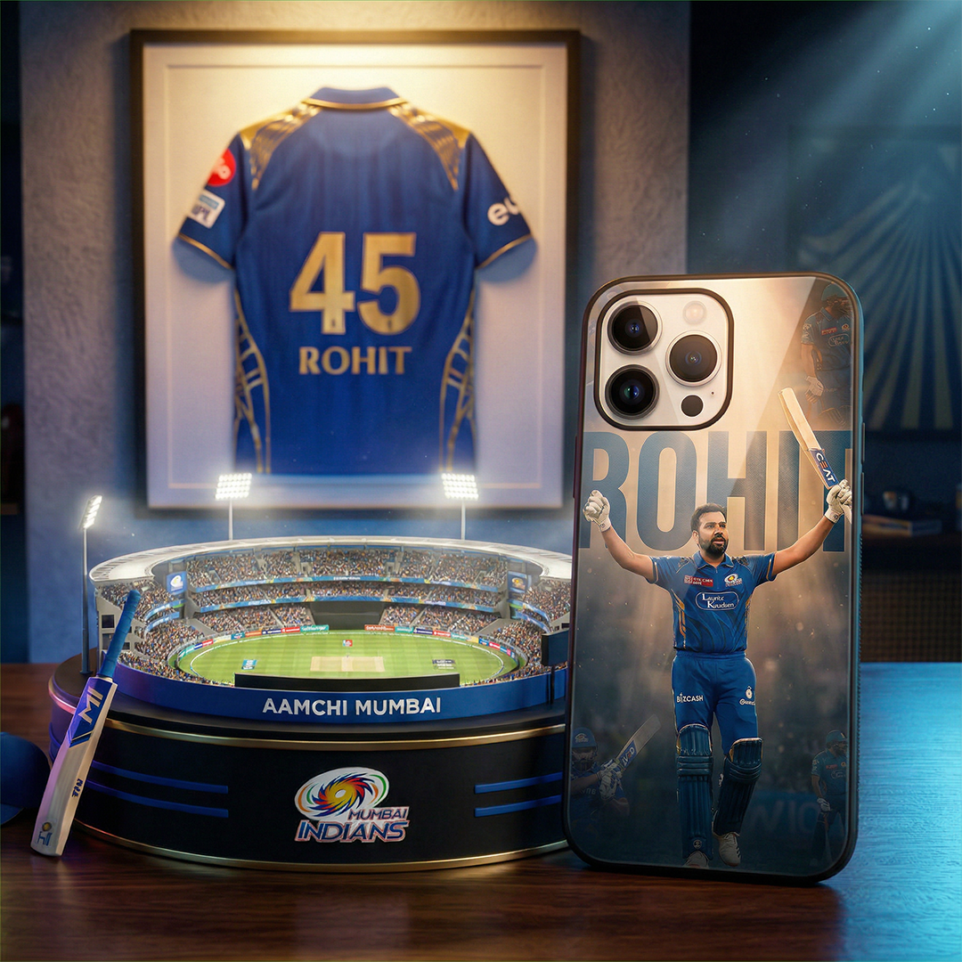 Hitman Rohit Sharma MI - IPL Edition Metallic Glossy Finish TPU 360° Protection Phone Case - The Gifting Era