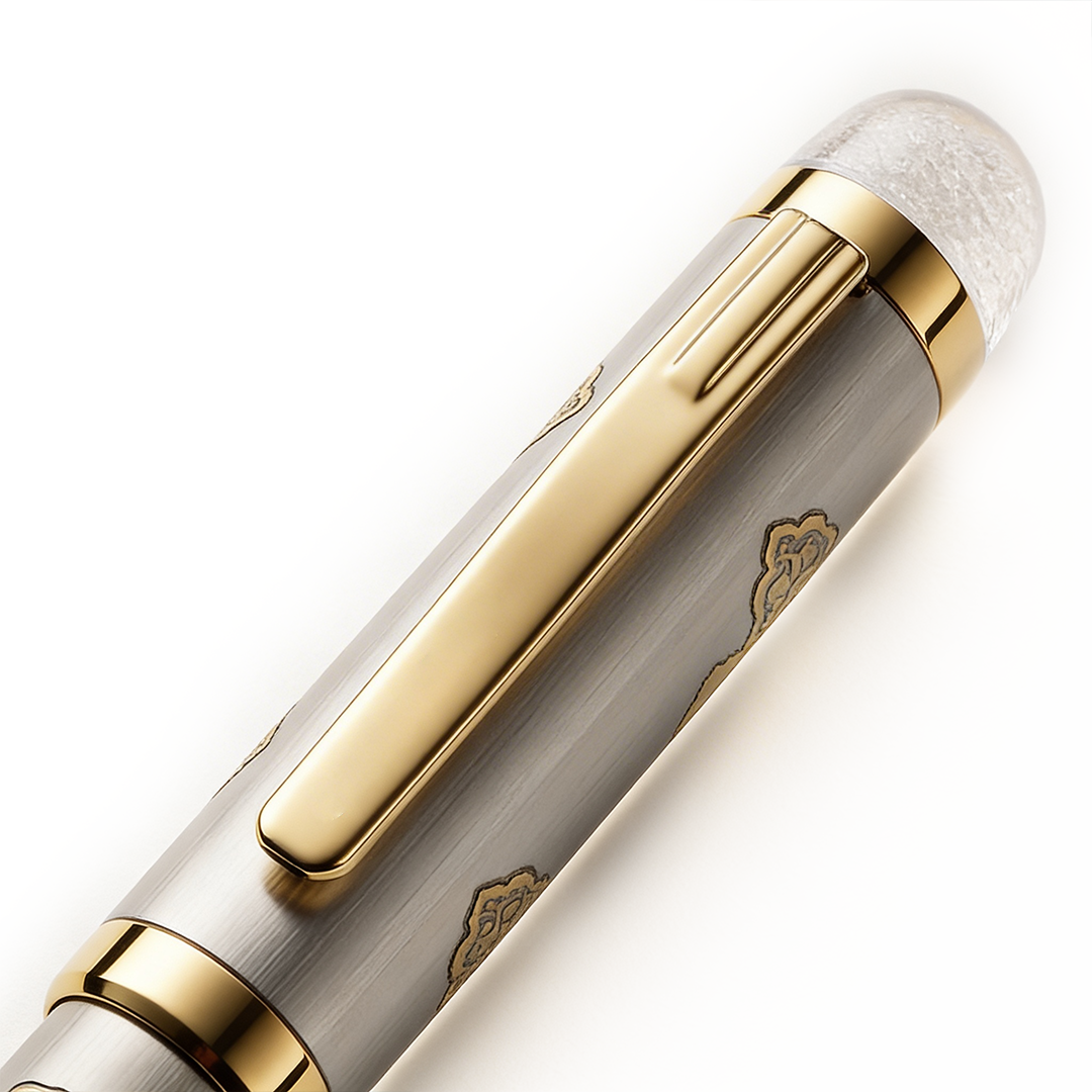 Satyamev Jayate X I love India Engraved Premium Metal Roller Pen With Crystals on Top - The Gifting Era