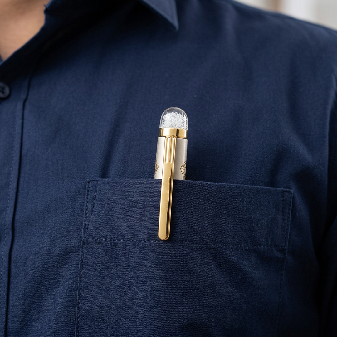 Satyamev Jayate X I love India Engraved Premium Metal Roller Pen With Crystals on Top - The Gifting Era