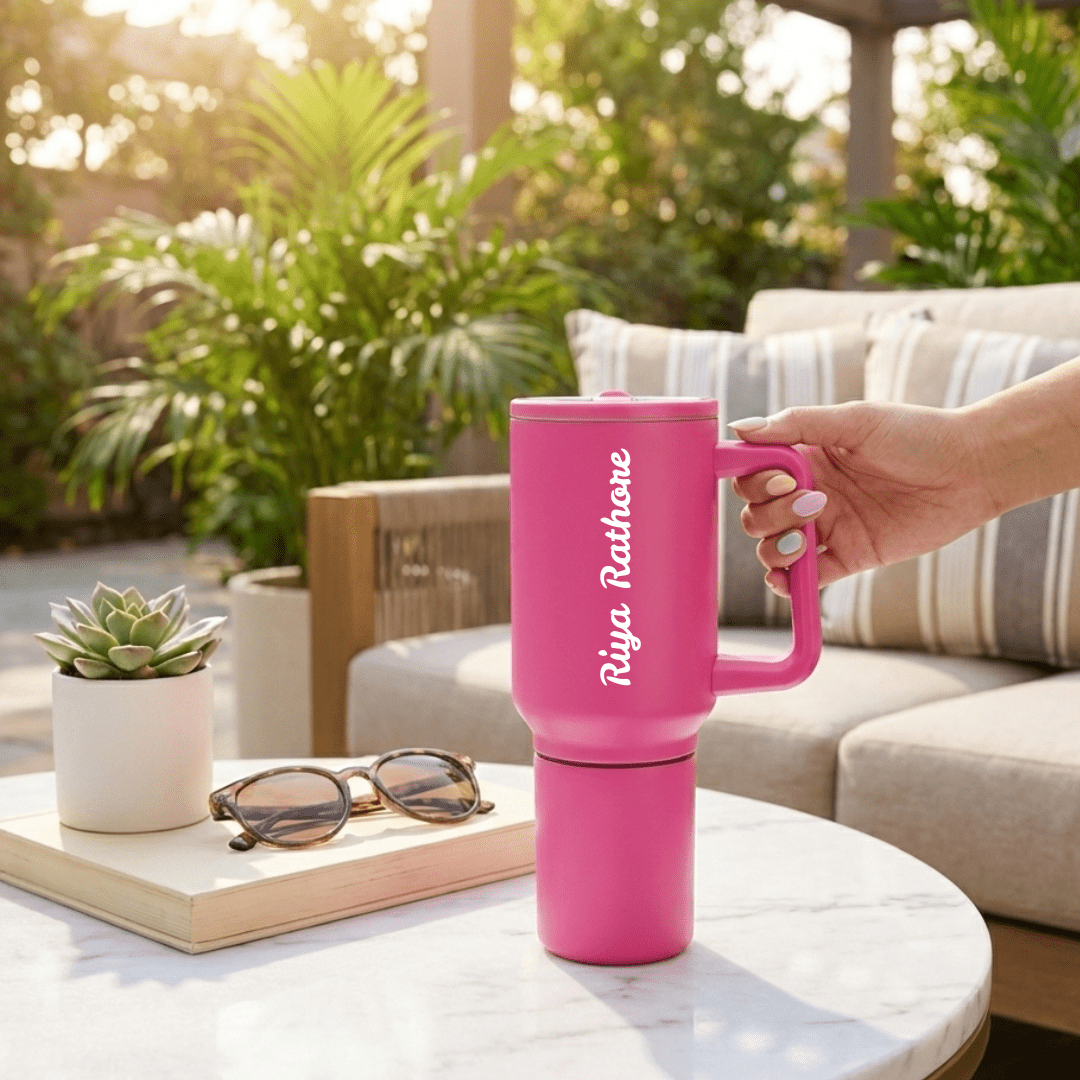 India's 1st - Personalised Sip & Eat Duo Vacuum Insulated 800ML Sipper Tumbler With 400ML Food Jar - The Gifting Era