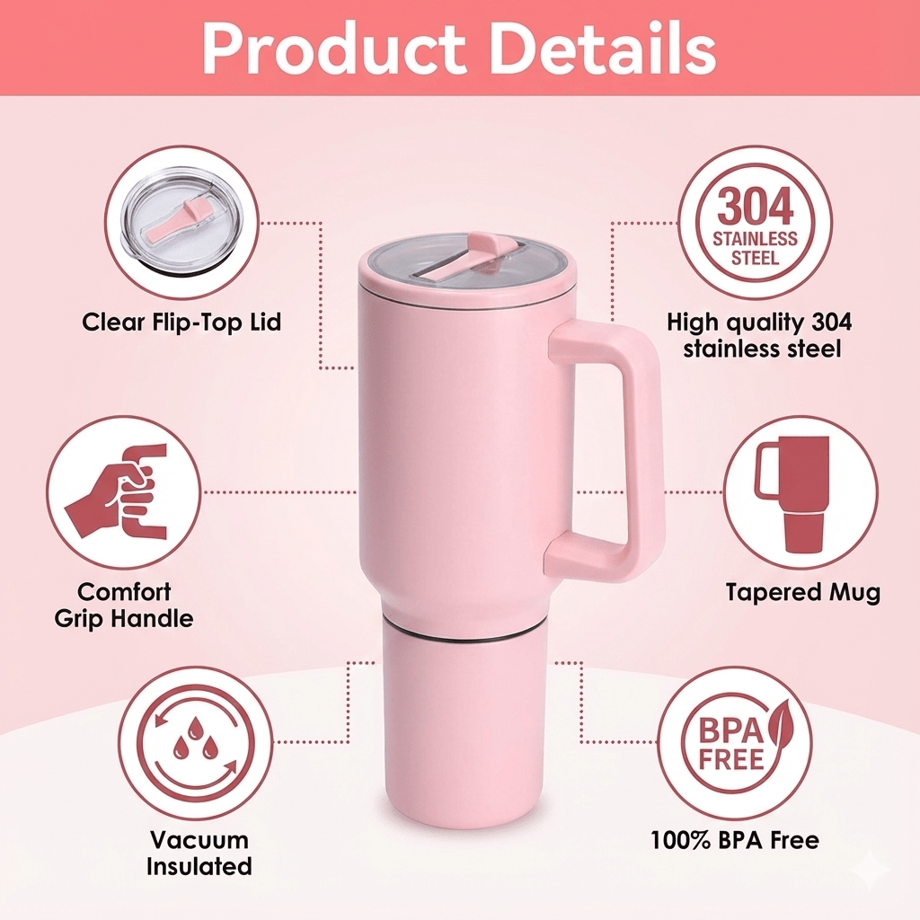 India's 1st - Personalised Sip & Eat Duo Vacuum Insulated 800ML Sipper Tumbler With 400ML Food Jar - The Gifting Era