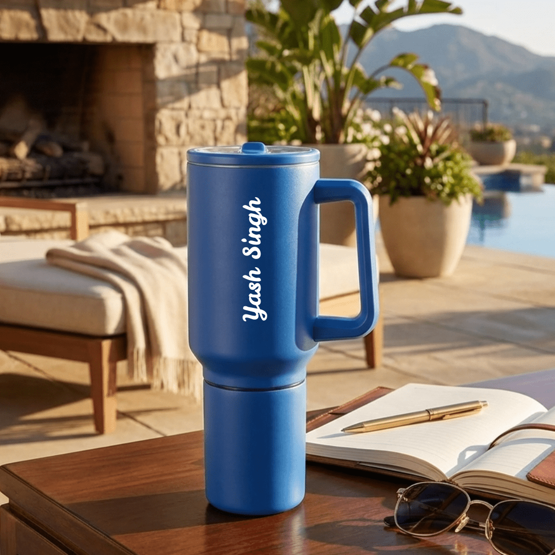 India's 1st - Personalised Sip & Eat Duo Vacuum Insulated 800ML Sipper Tumbler With 400ML Food Jar - The Gifting Era