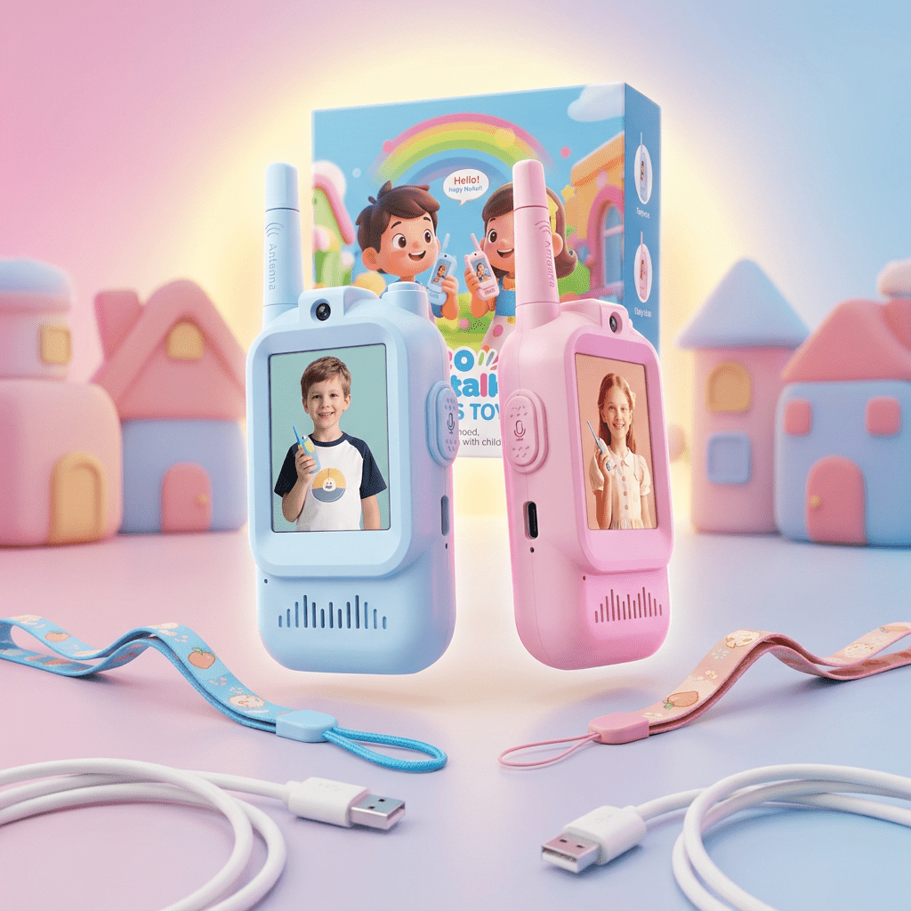 Kids Smart Video Walkie Talkie - HD Camera, Voice Changer, & Screen Display - The Gifting Era