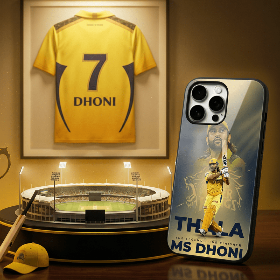 Lion of Chennai — Thala MSD - IPL Edition Metallic Glossy Finish TPU 360° Protection Phone Case - The Gifting Era