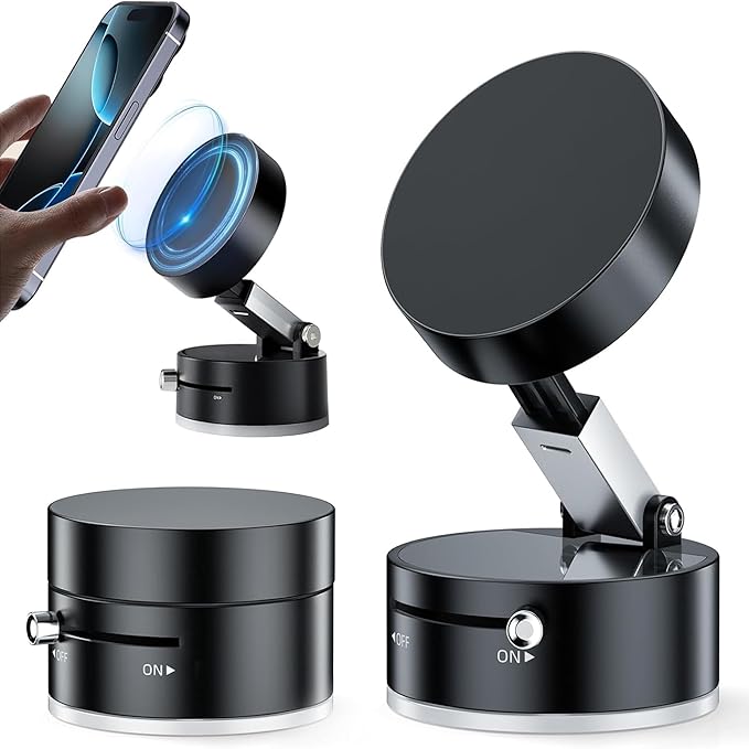 Smart Foldable Ultra Magnetic Vacuum 360° Mobile Holder for Car, Outdoors & Indoors