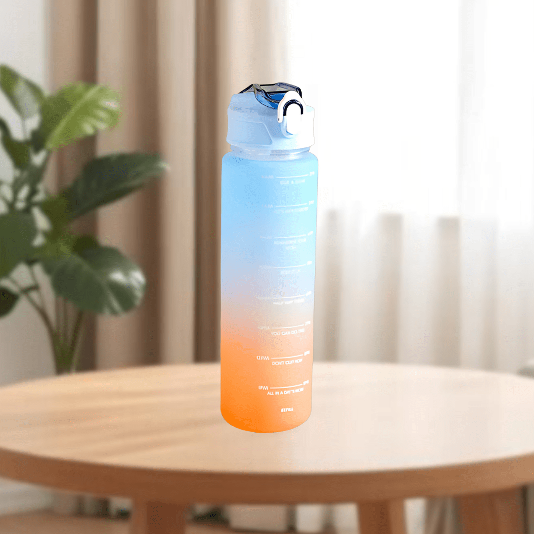 Motivational Sport & Gym Water Bottle - Set of 3 - Blue & Orange - The Gifting Era