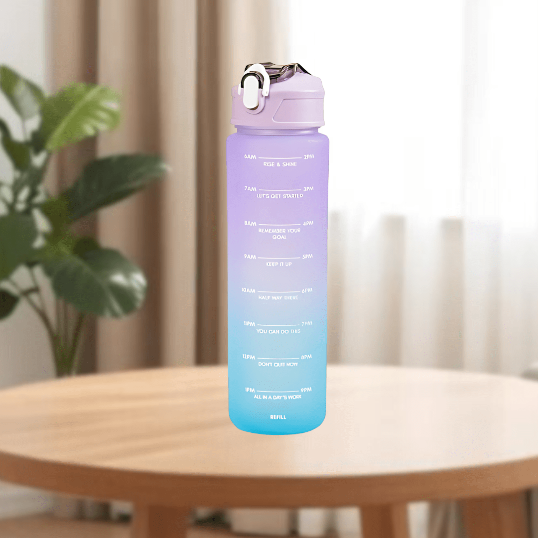 Motivational Sport & Gym Water Bottle - Set of 3 - Lavender & Light Blue - The Gifting Era