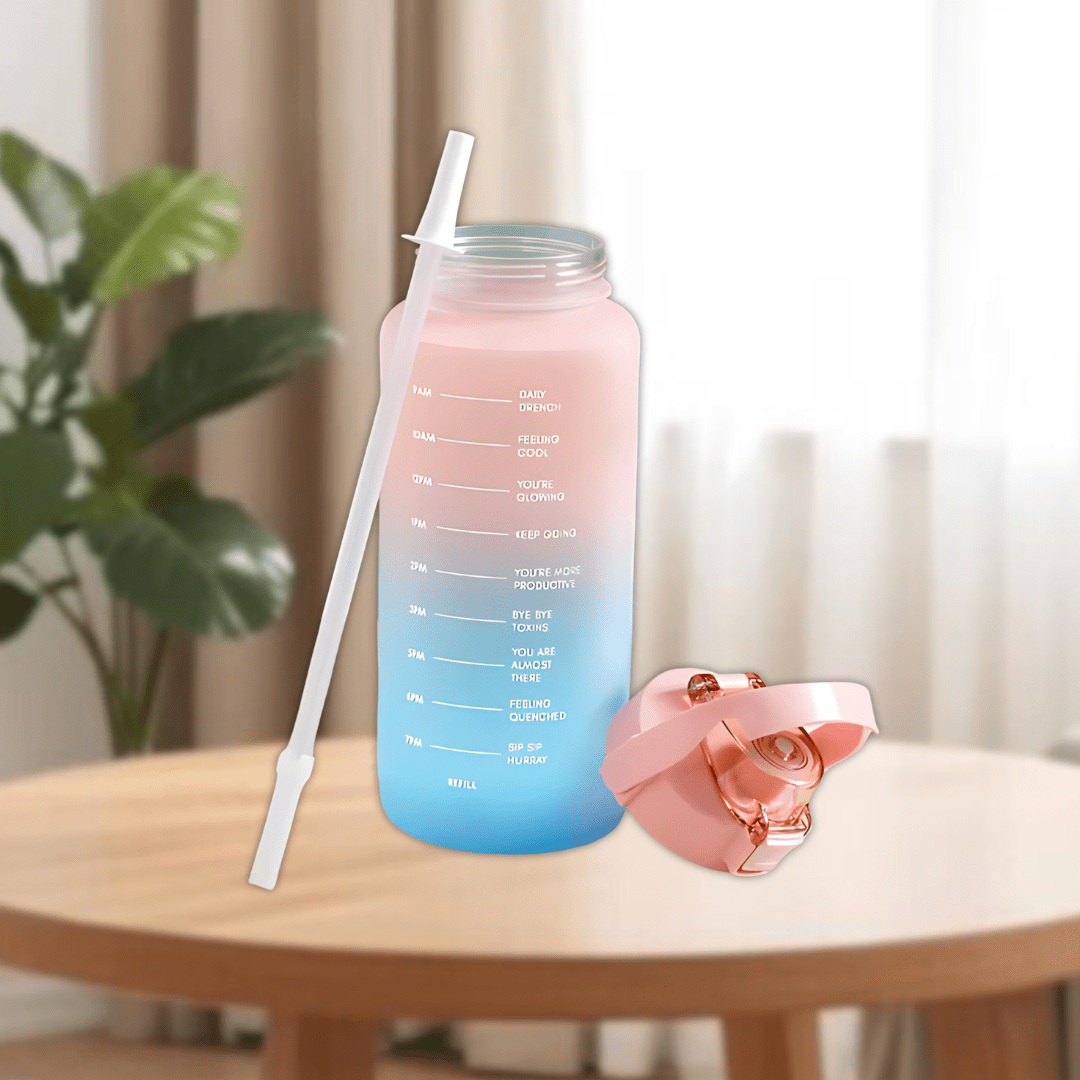Motivational Sport & Gym Water Bottle - Set of 3 - Pink & Blue - The Gifting Era