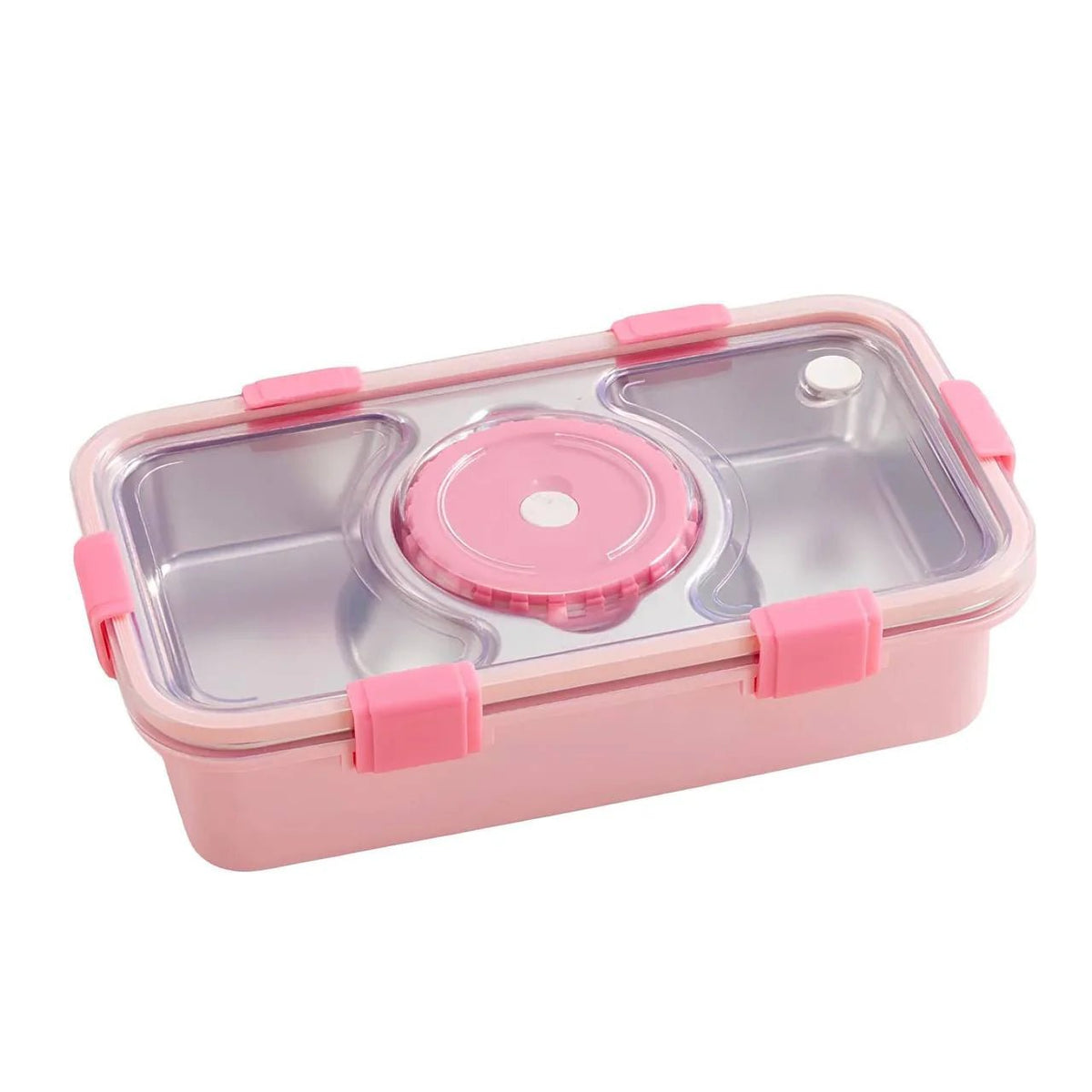 Personalised 3 Compartment Stainless Steel Bento Leakproof 750 Ml Lunch Box with Steel Spoon & Chopstick - The Gifting Era