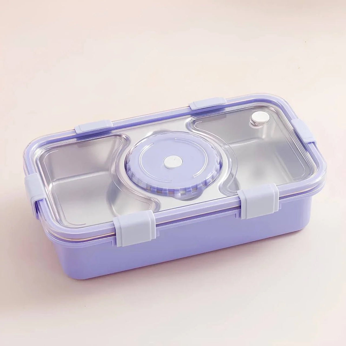 Personalised 3 Compartment Stainless Steel Bento Leakproof 750 Ml Lunch Box with Steel Spoon & Chopstick - The Gifting Era
