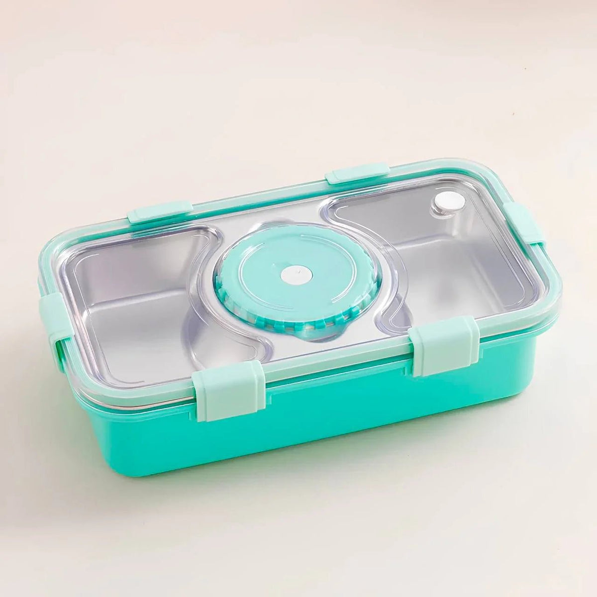 Personalised 3 Compartment Stainless Steel Bento Leakproof 750 Ml Lunch Box with Steel Spoon & Chopstick - The Gifting Era