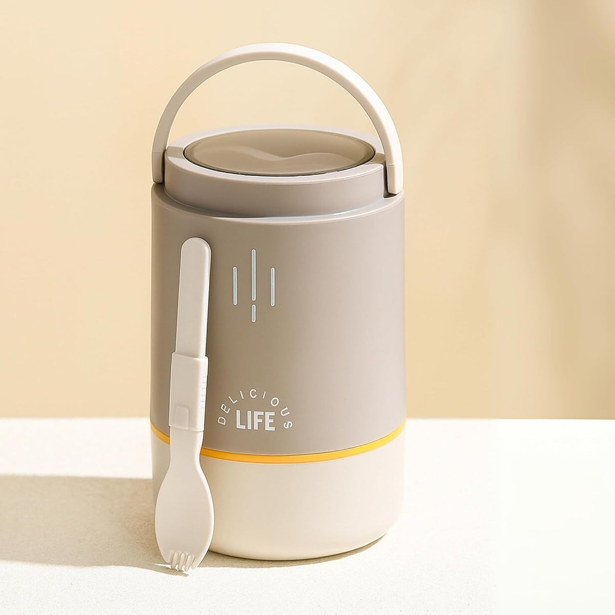 Personalised 3 Tier Vacuum Insulated Hot & Cold Jumbo Lunch Box with Foldable Spoon - 900 ML - The Gifting Era