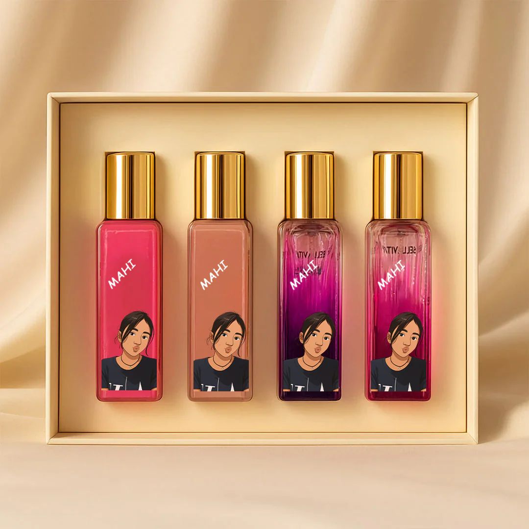 Personalised Bellavita Perfume Gift Set for Him or Her - 4 X 20 ML - The Gifting Era