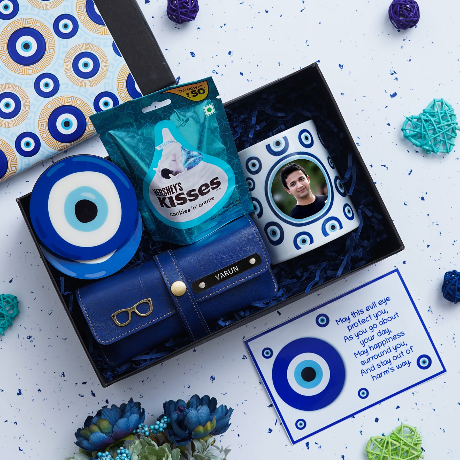Personalised Evil Eye Valentines Gift Hamper - The Gifting Era