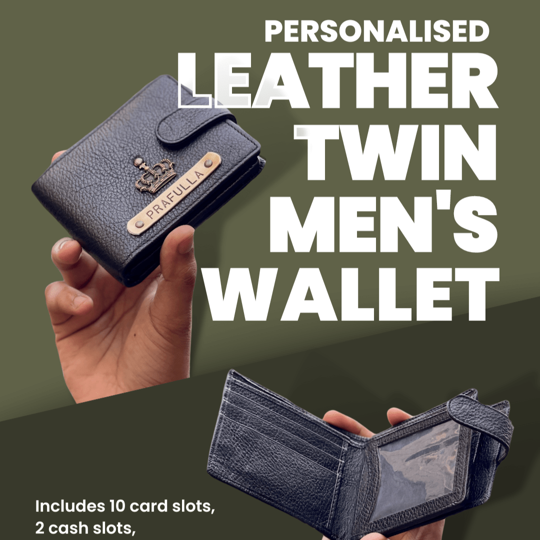 Personalised Genuine Leather Twin Men's Wallet - LETMW - The Gifting Era