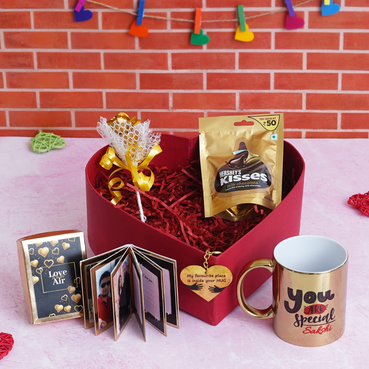 Personalised Golden Bliss Valentines Gift Hamper - The Gifting Era