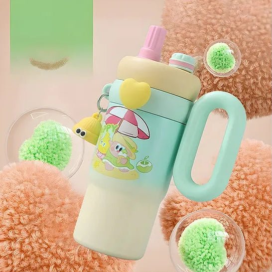 Personalised Kids Rainbow Sip Tumbler with Double Wall Vacuum Hot & Cold - Leakproof - 900 ML - The Gifting Era
