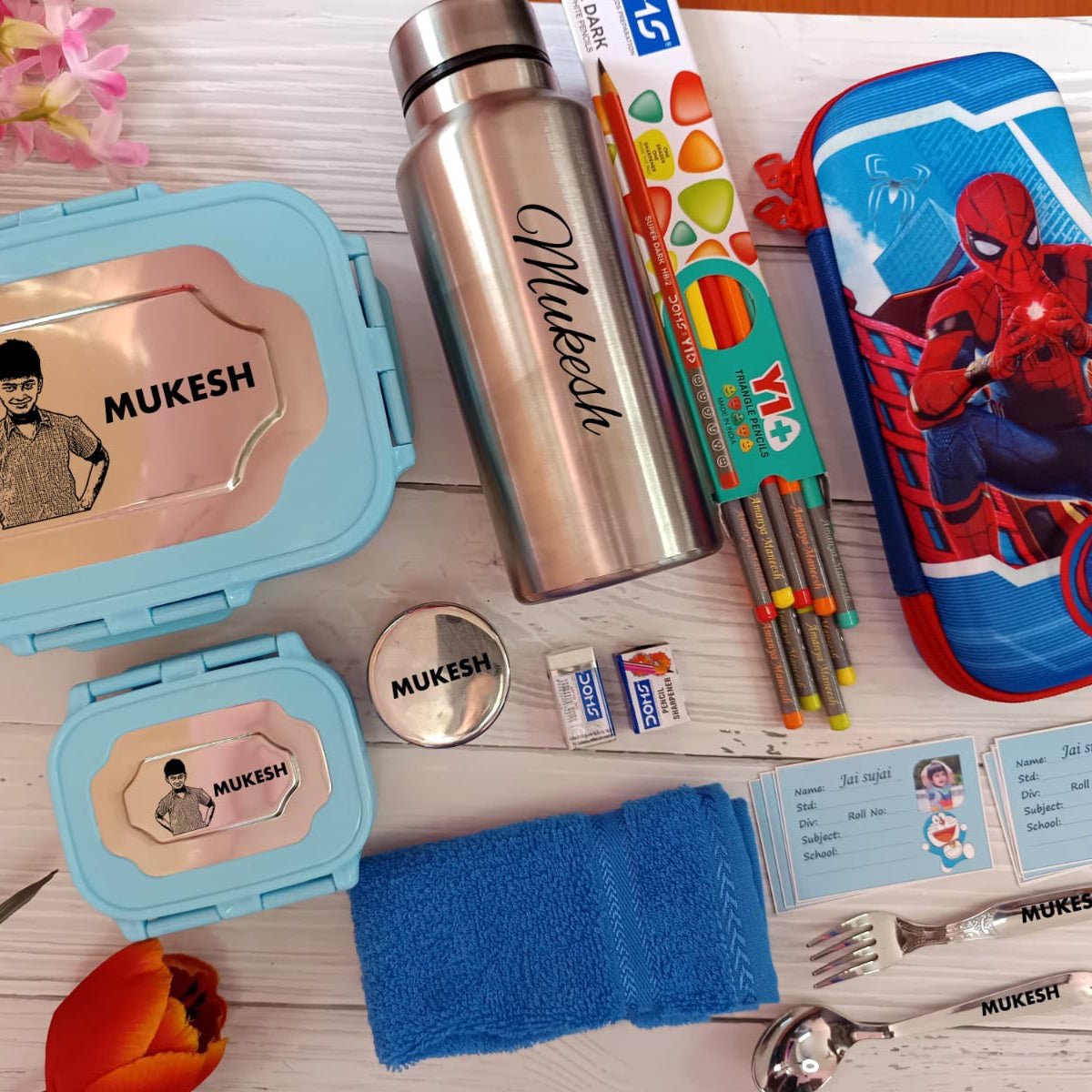 Personalised Kids School Essential Kit - Set of 10 - The Gifting Era