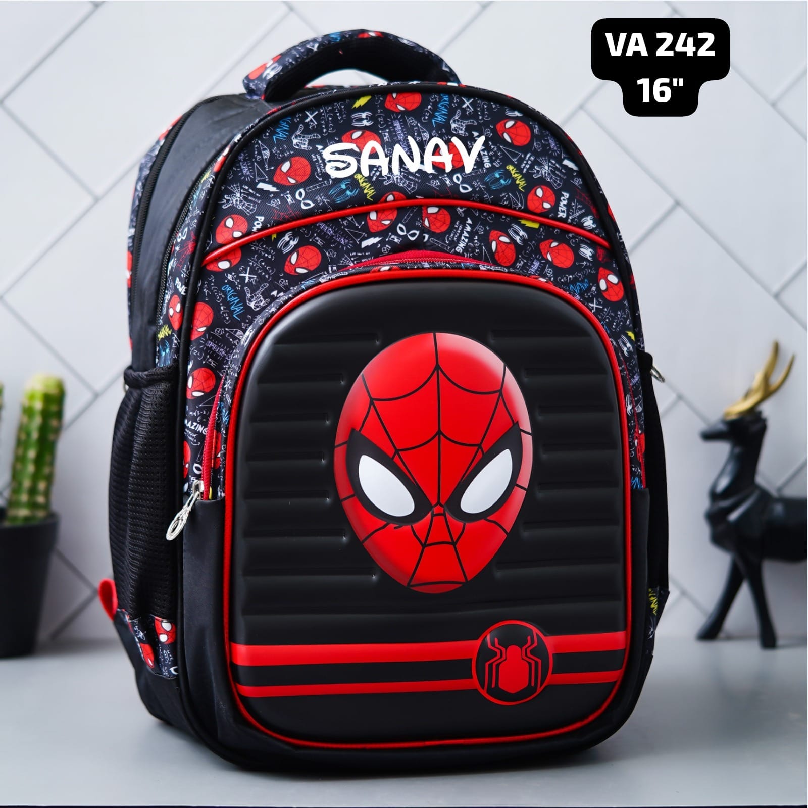 Personalised Kids Spider-Man Theme Premium School Bag Hamper (VA242) - The Gifting Era