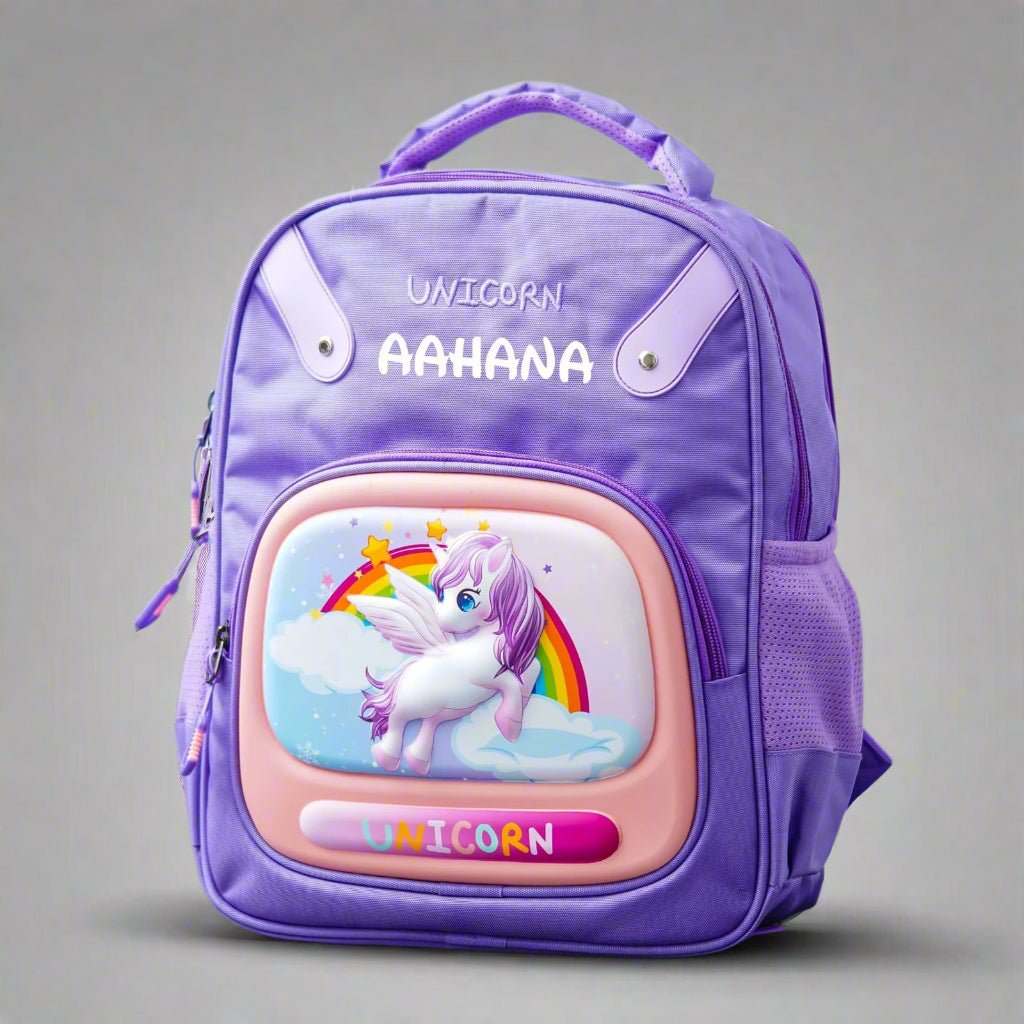 Personalised Kids Unicorn Theme Premium School Bag Hamper (VA231) - The Gifting Era