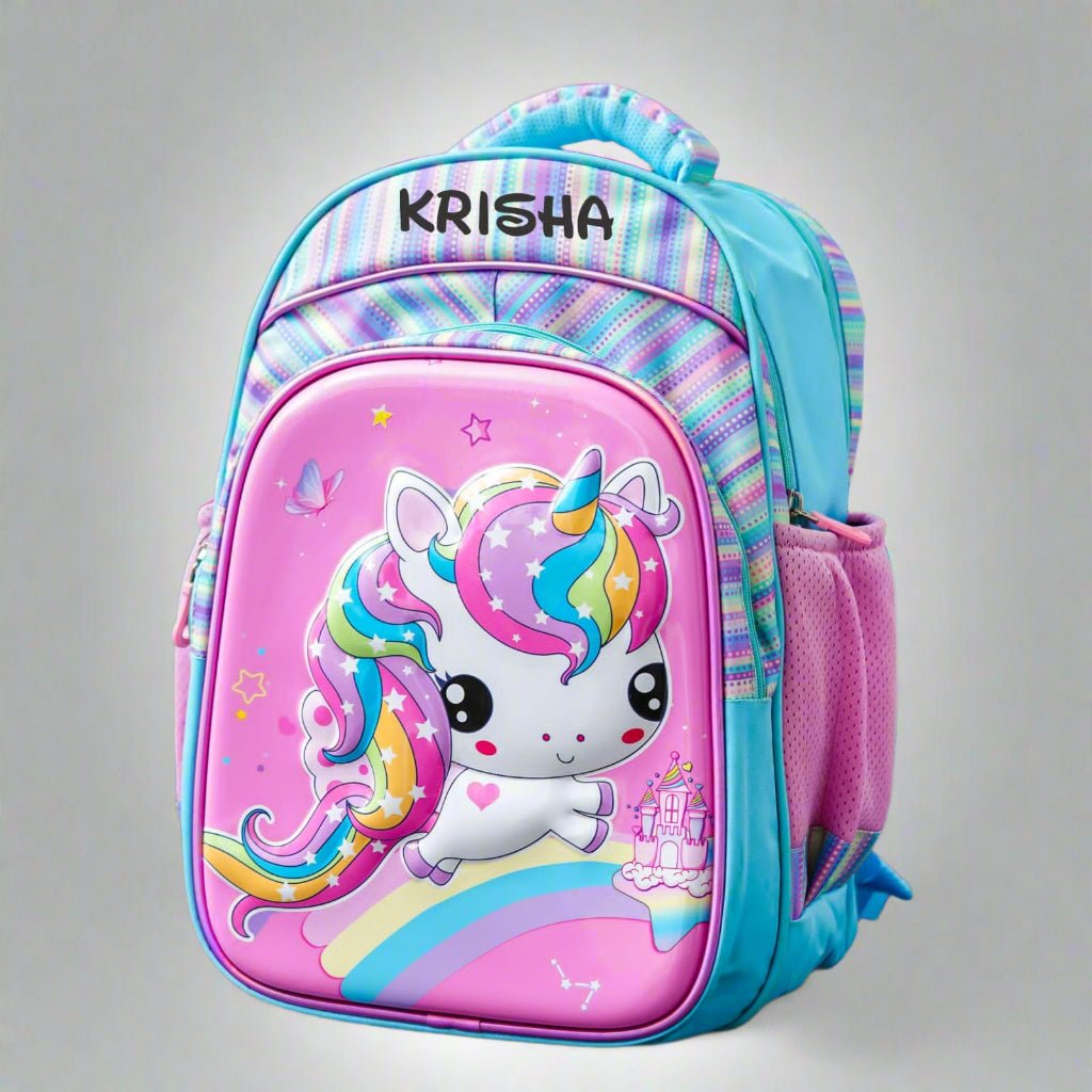 Personalised Kids Unicorn Theme Premium School Bag Hamper (VA234) - The Gifting Era