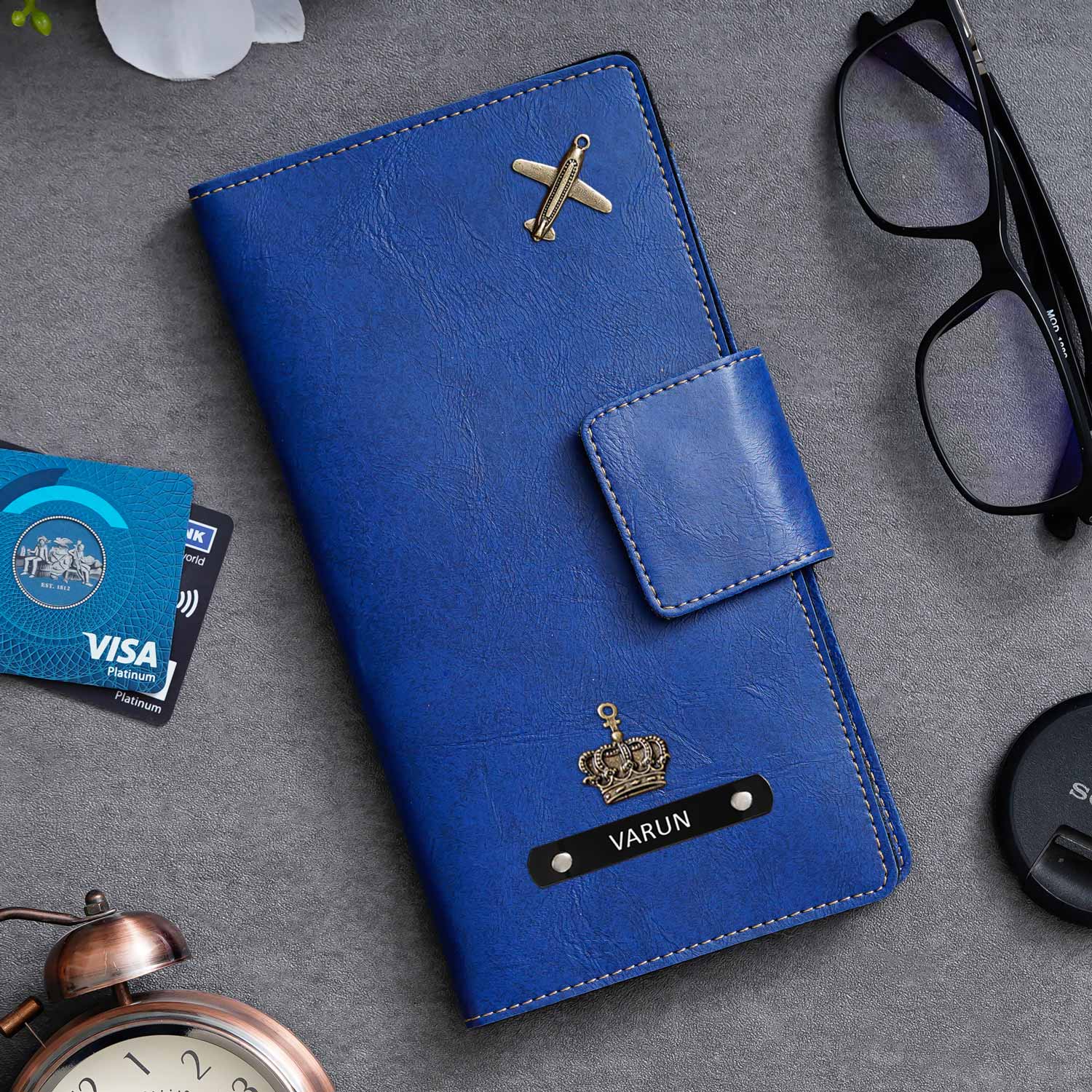 Personalised Leather Long Passport Cover Organiser - The Gifting Era