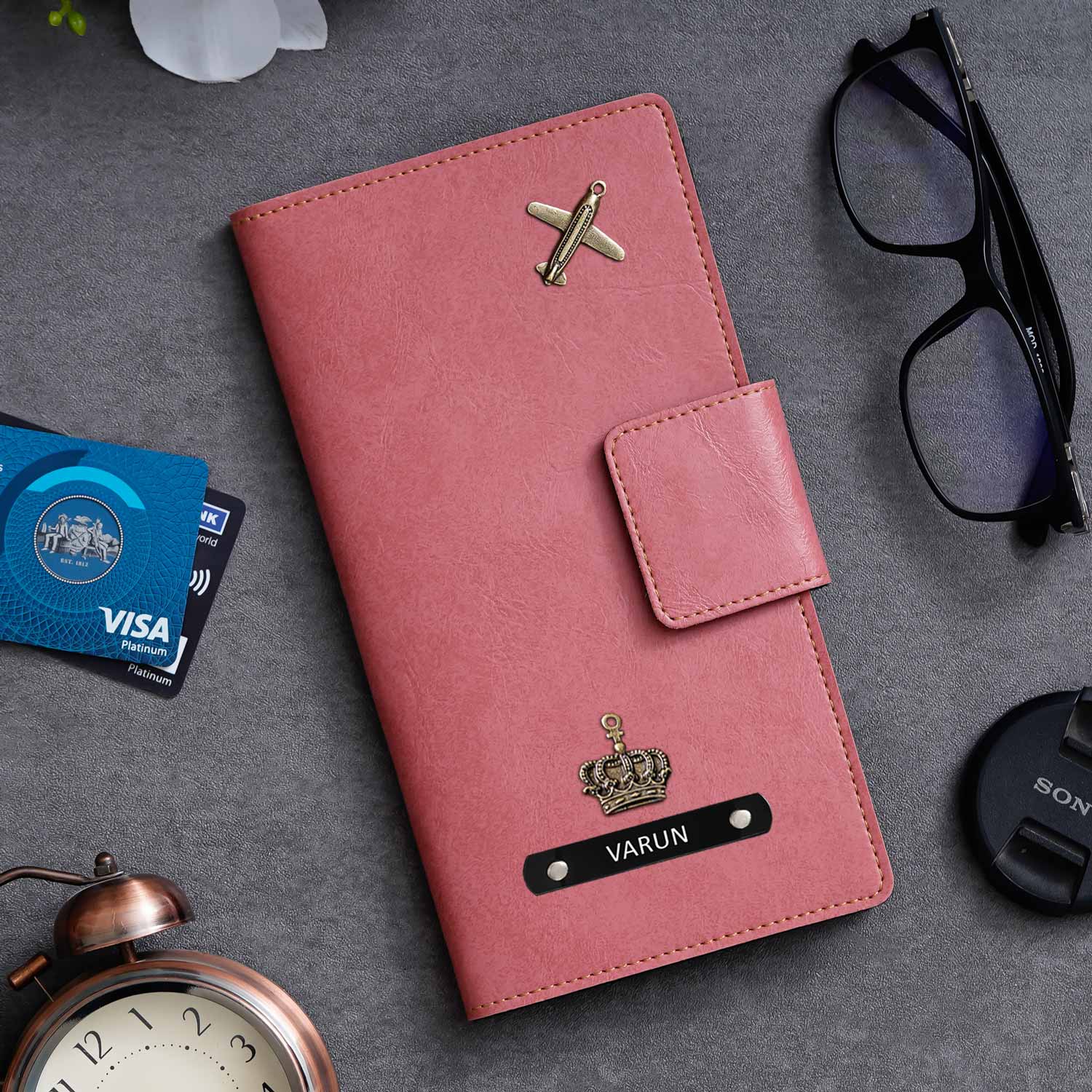 Personalised Leather Long Passport Cover Organiser - The Gifting Era