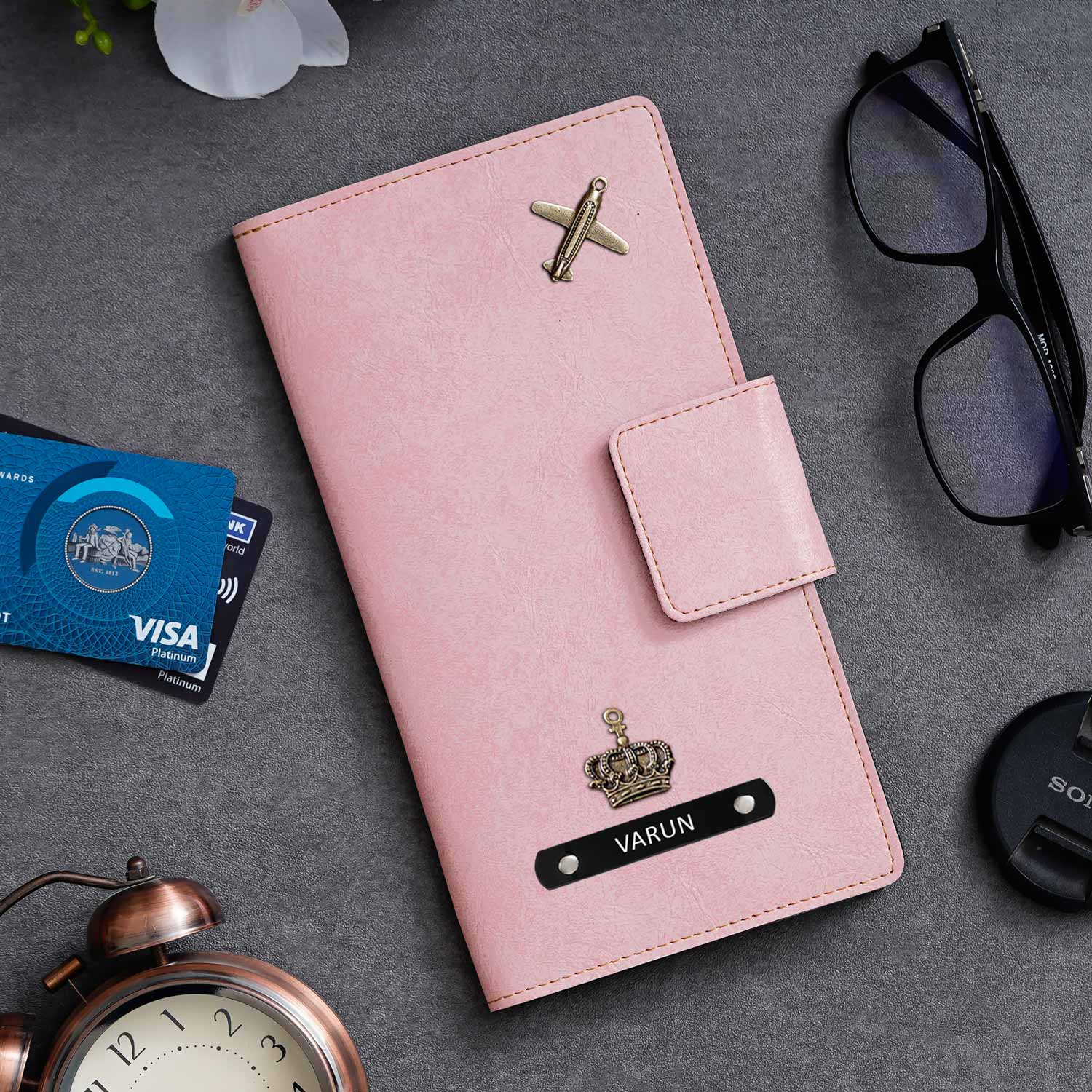 Personalised Leather Long Passport Cover Organiser - The Gifting Era